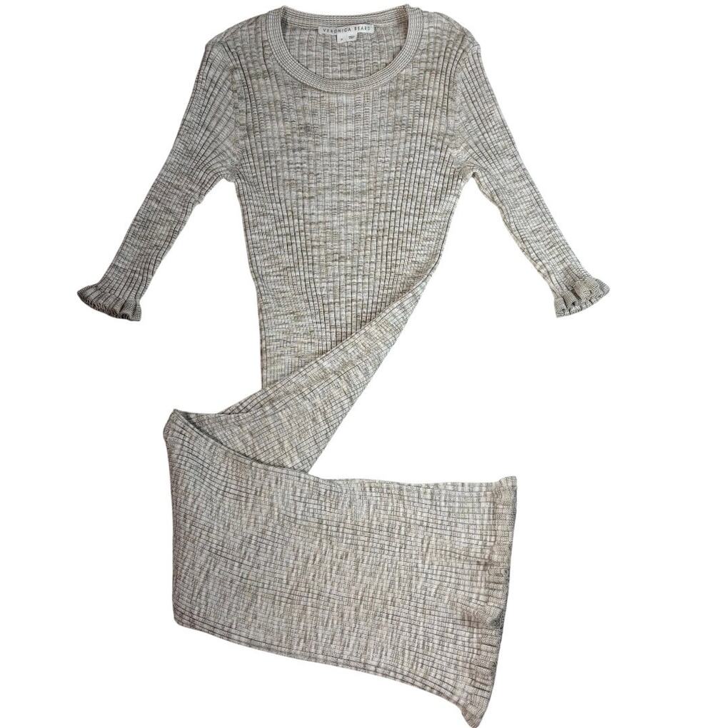 VERONICA BEARD Women’s Richie Space Dyed Rib Knit Midi Dress 
Size Medium